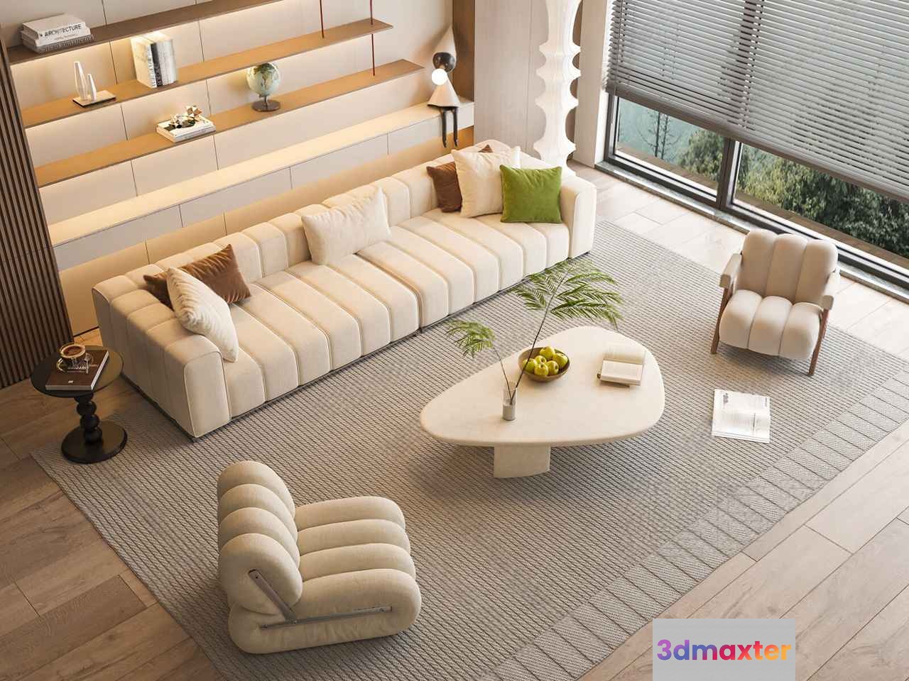 Modern Living Room 3D Model - 12035 - CORONA Render