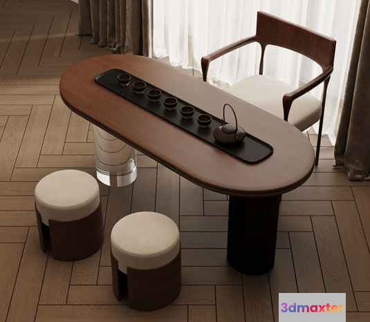 Wooden Dining Table 3D Model - 17328 - VRAY Render