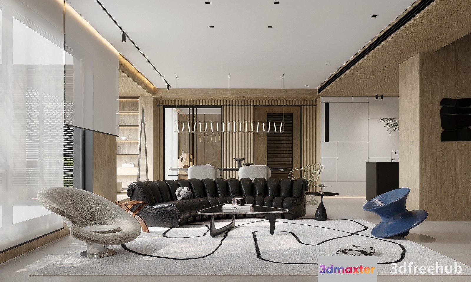 Modern Living Room 3D Model - 18888 - VRAY Render