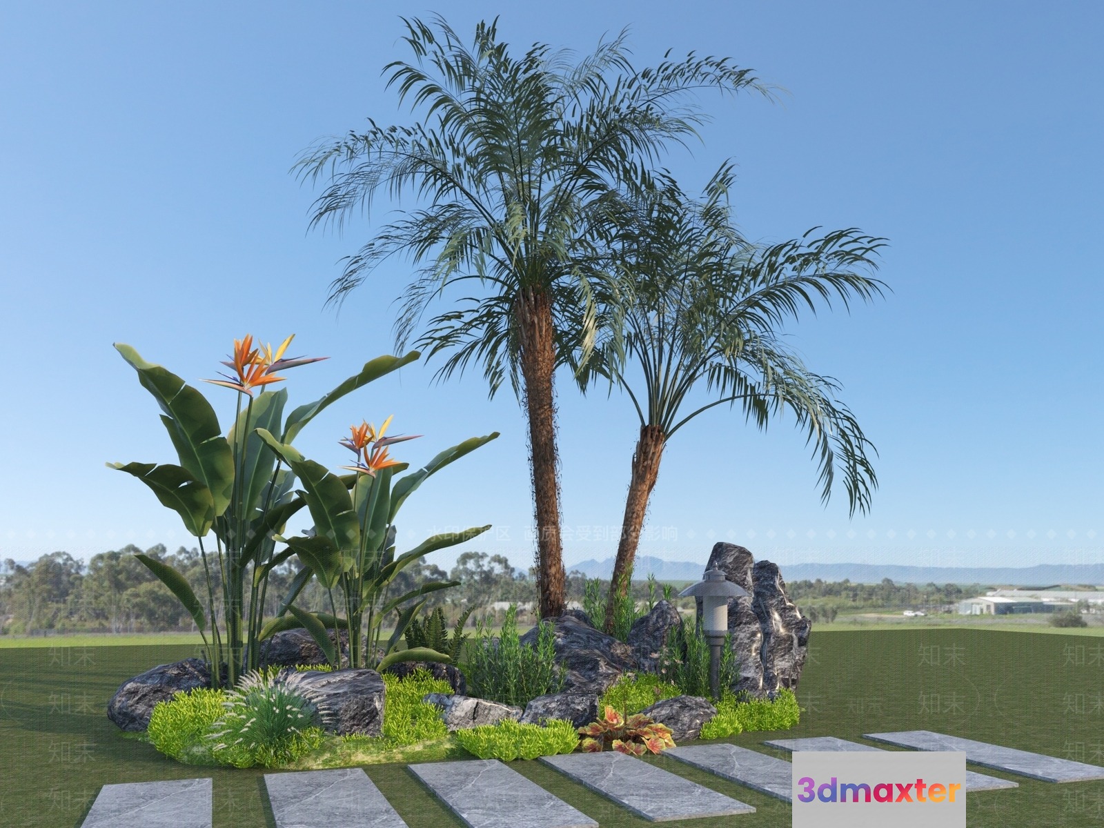 A Tropical Landscape 3D Model - 4957 - VRAY Render