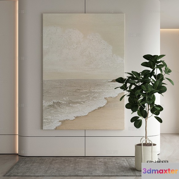 Modern Coastal Art 3D Model - 5381 - VRAY Render