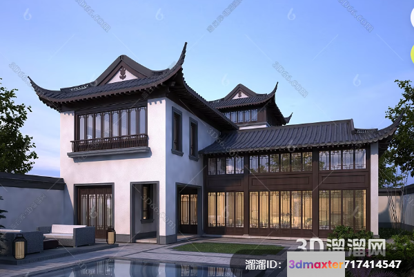 A Traditional Chinese House 3D Model - 14299 - VRAY Render