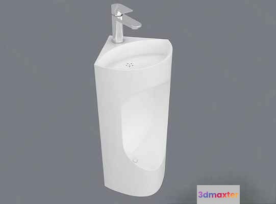 A White Bathroom Sink 3D Model - 2609 - VRAY Render