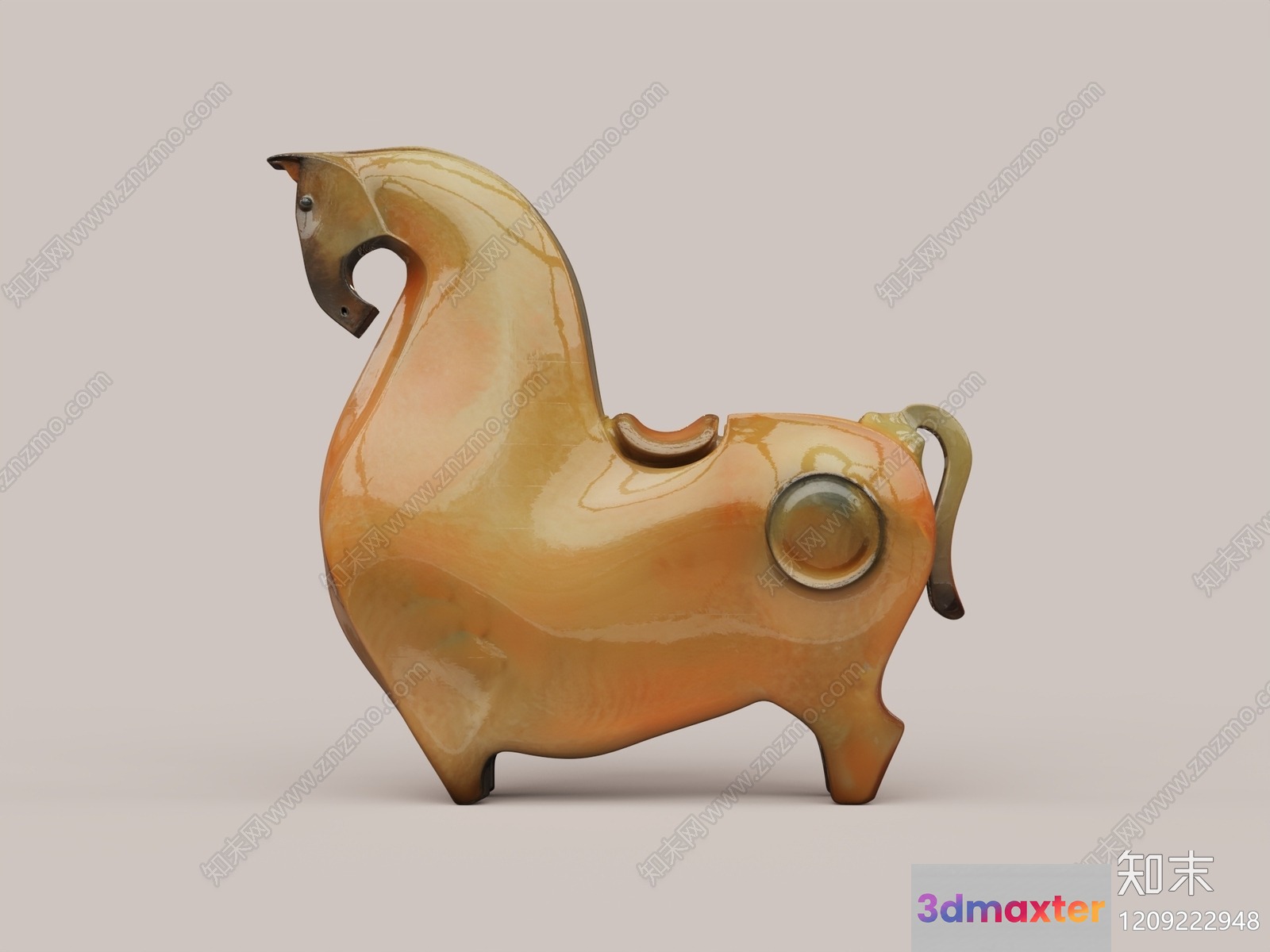 A Ceramic Horse Figurine 3D Model - 19838 - VRAY Render