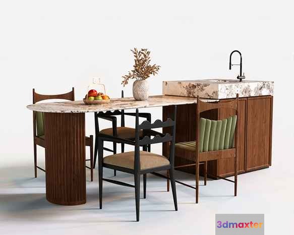 A Modern Kitchen 3D Model - 11110 - VRAY Render