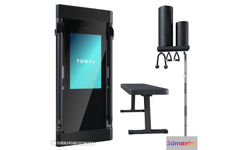 Black Tonal Pilates Equipment 3D Model - 1539 - VRAY Render