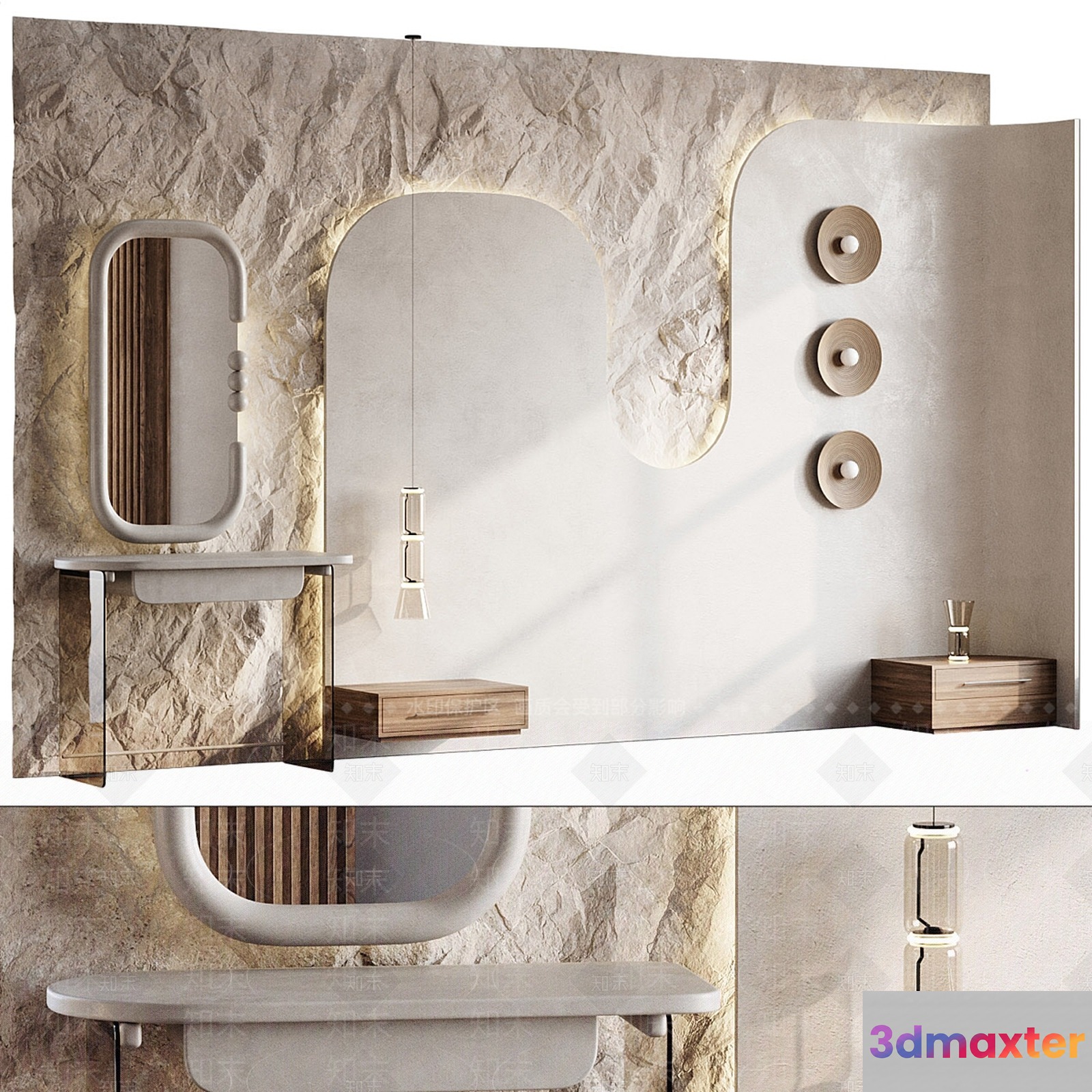 Modern Minimalist Wall Decor 3D Model - 9822 - VRAY Render