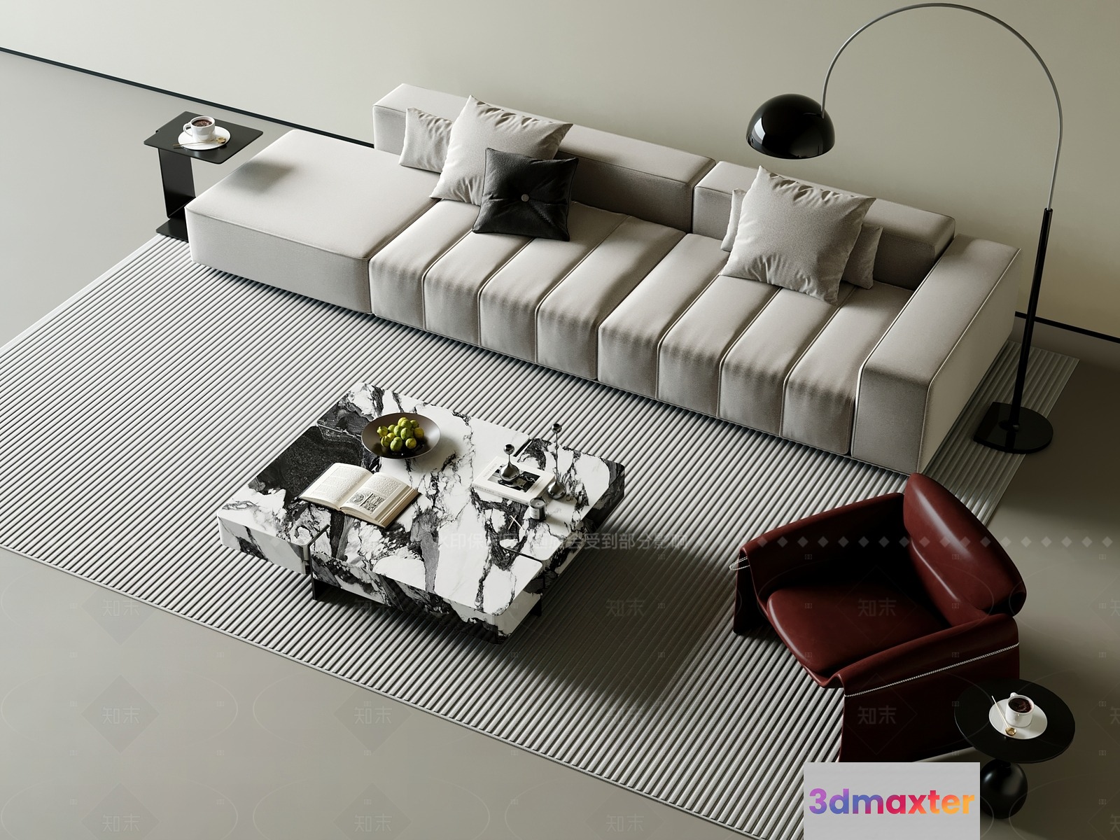 Modern Living Room 3D Model - 11712 - VRAY Render