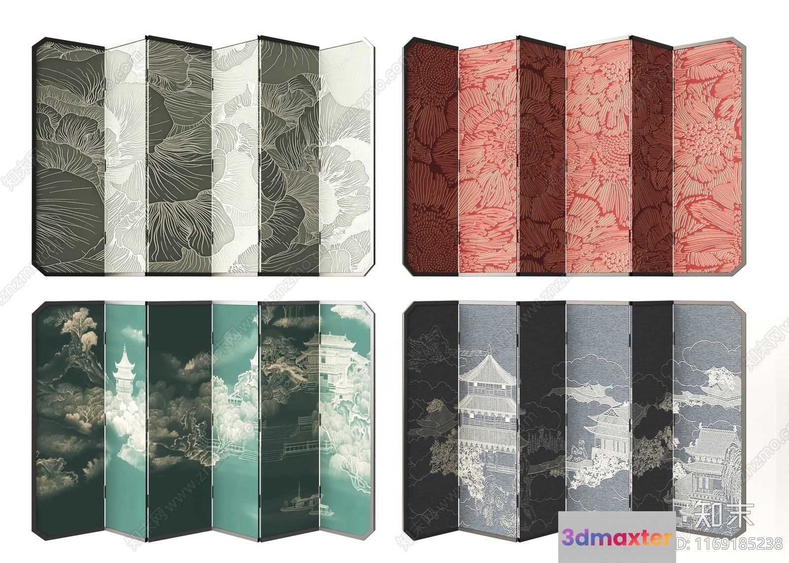 Traditional Japanese Screen 3D Model - 518 - VRAY Render
