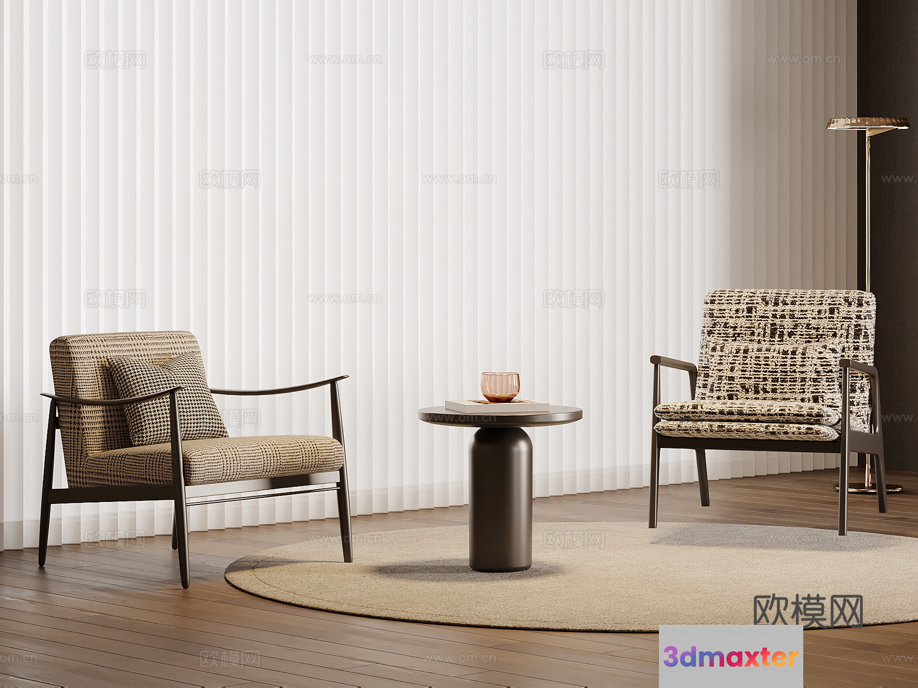 Cozy Living Room 3D Model - 1257 - VRAY Render