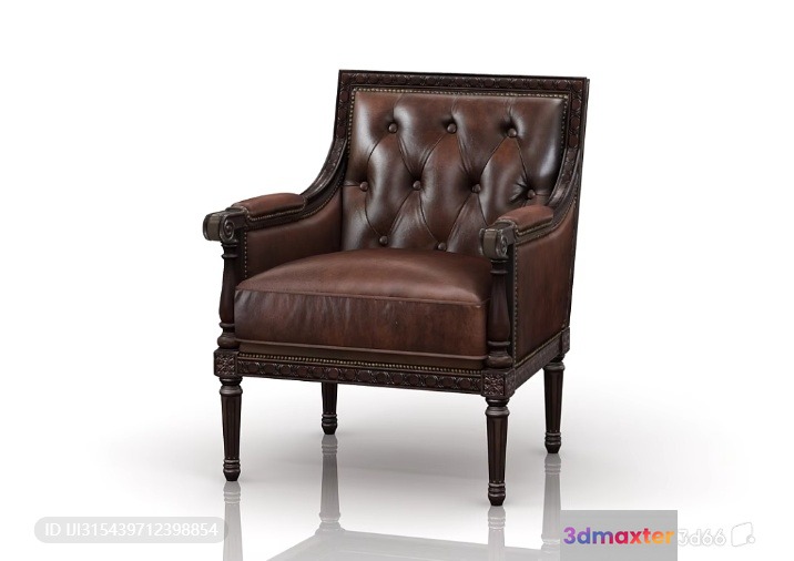 A Brown Leather Chair 3D Model - 890 - VRAY Render