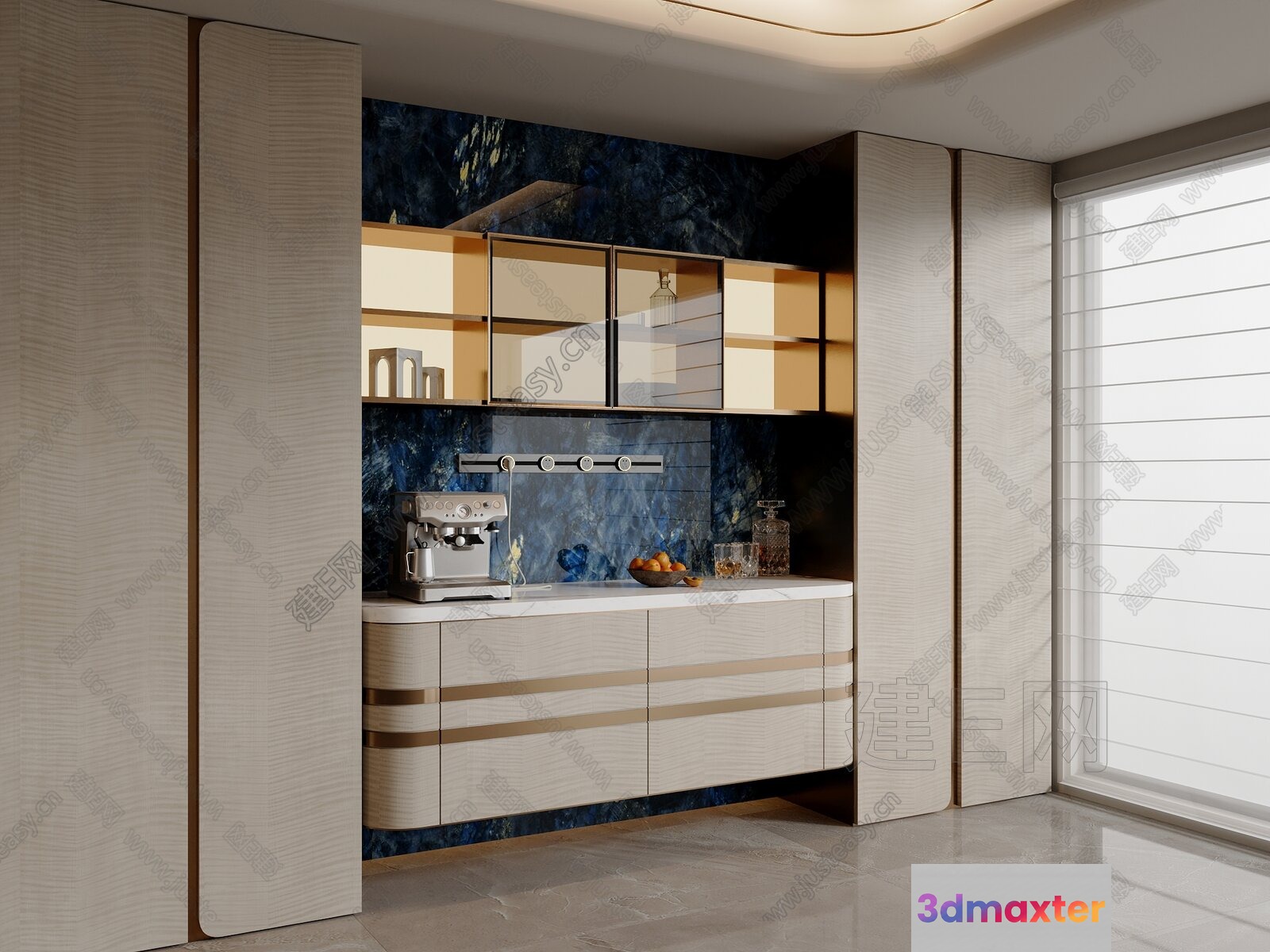 A Modern Kitchen 3D Model - 1860 - VRAY Render