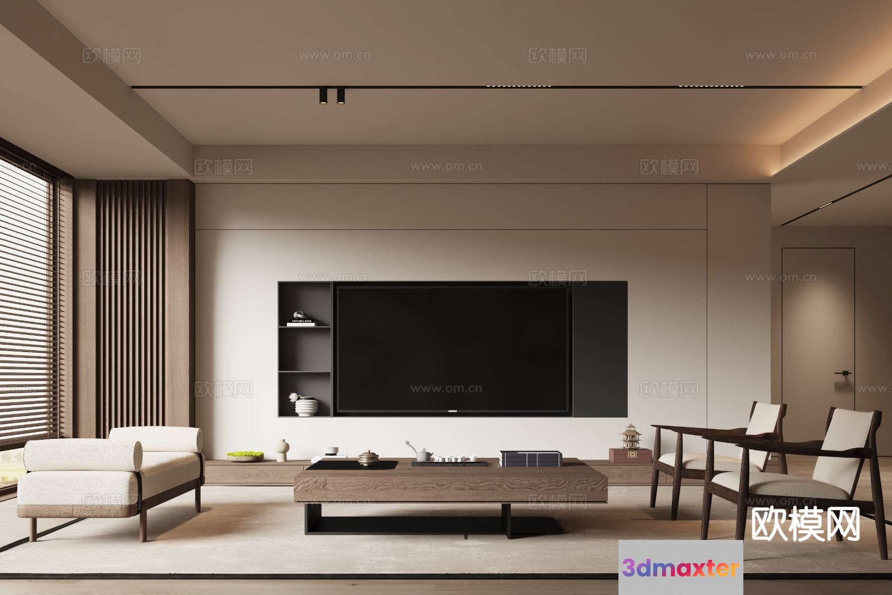 A Modern Living Room 3D Model - 15682 - VRAY Render