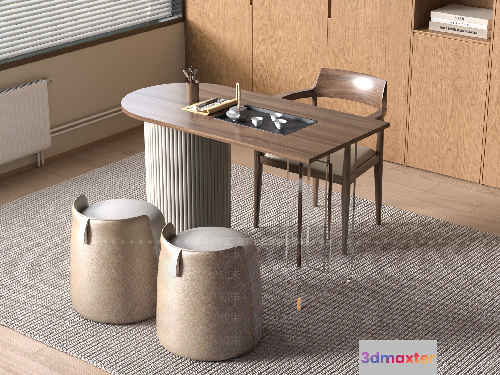 Modern Office Furniture 3D Model - 7328 - VRAY Render