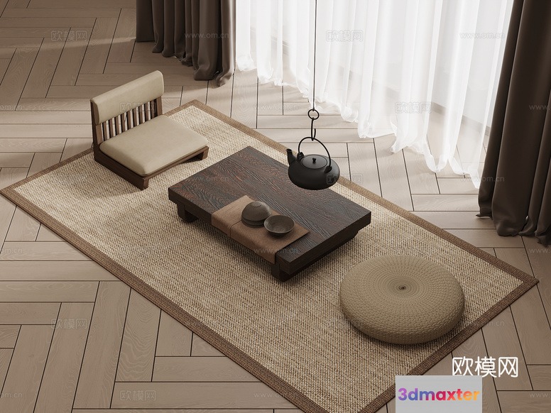 Minimalist Living Room 3D Model - 6412 - VRAY Render
