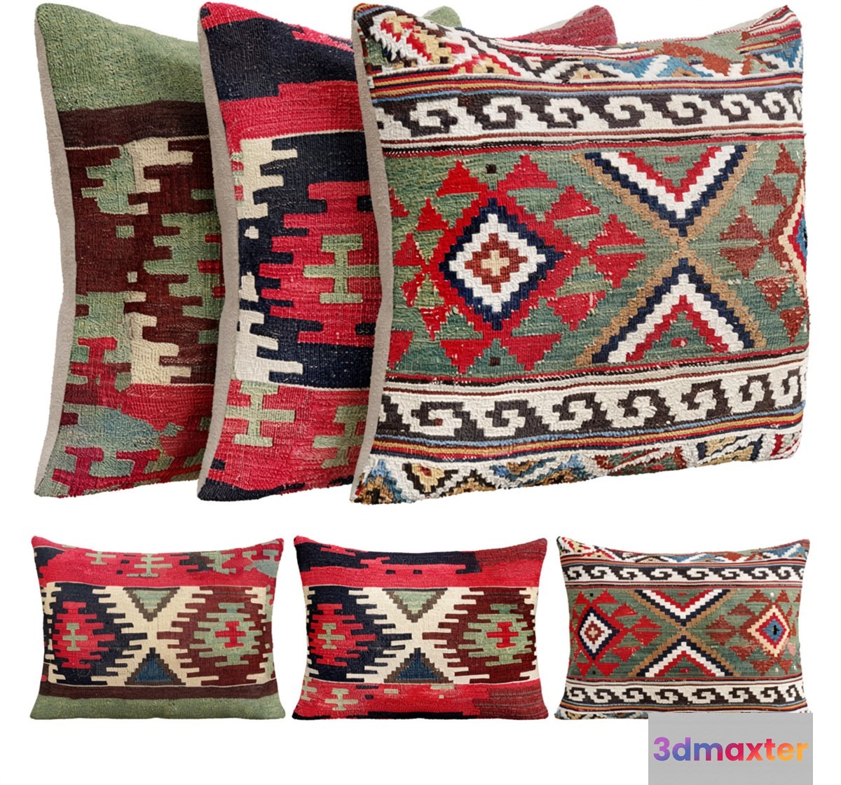 Traditional Throw Pillows 3D Model - 12573 - VRAY Render