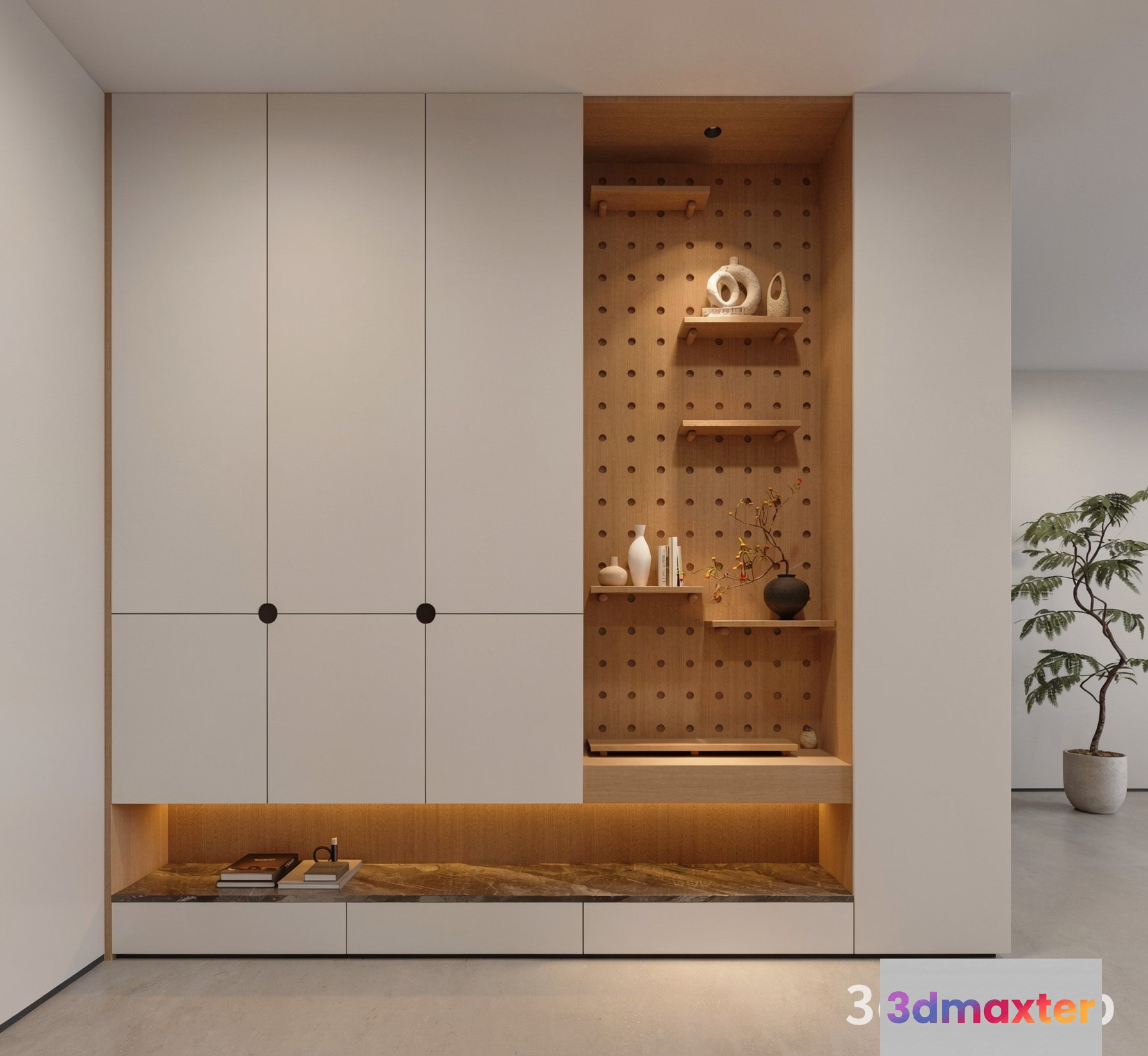 Modern Minimalist Storage Unit 3D Model - 23291 - VRAY Render