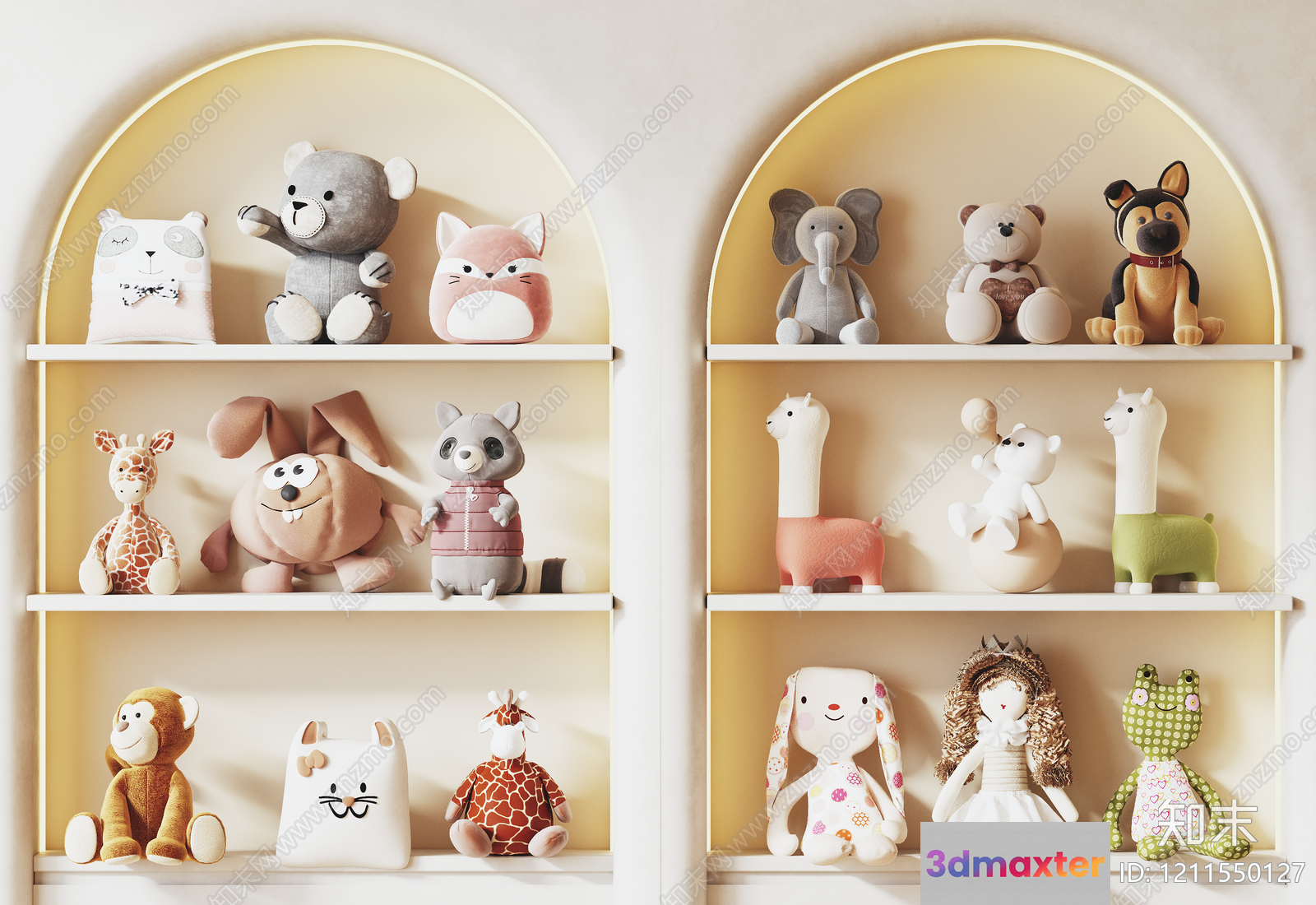 Shelves With Stuffed Animals 3D Model - 6568 - VRAY Render