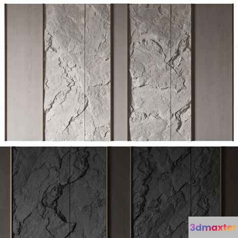 A Gray Wall With A Textured Pattern 3D Model - 12990 - VRAY Render