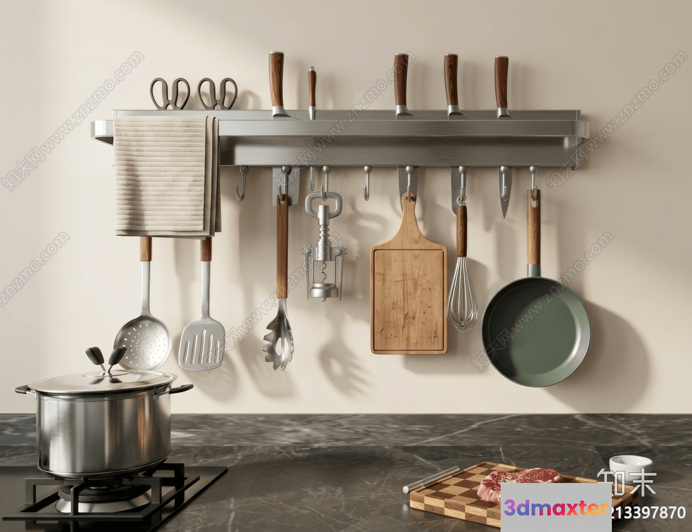 A Kitchen Utensil Set 3D Model - 7896 - VRAY Render