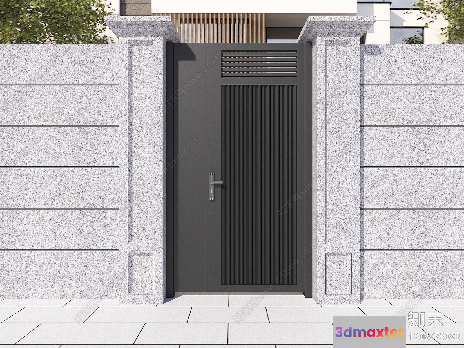 A Gray Door 3D Model - 12535 - VRAY Render