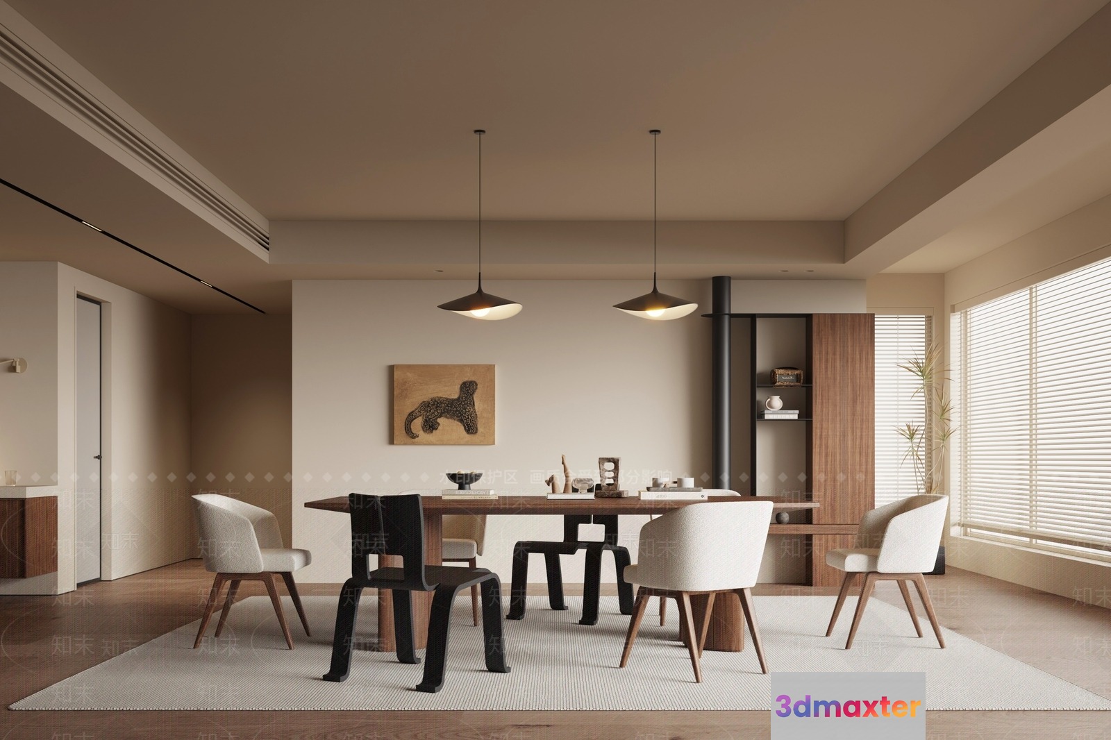 Modern Dining Room 3D Model - 16945 - VRAY Render