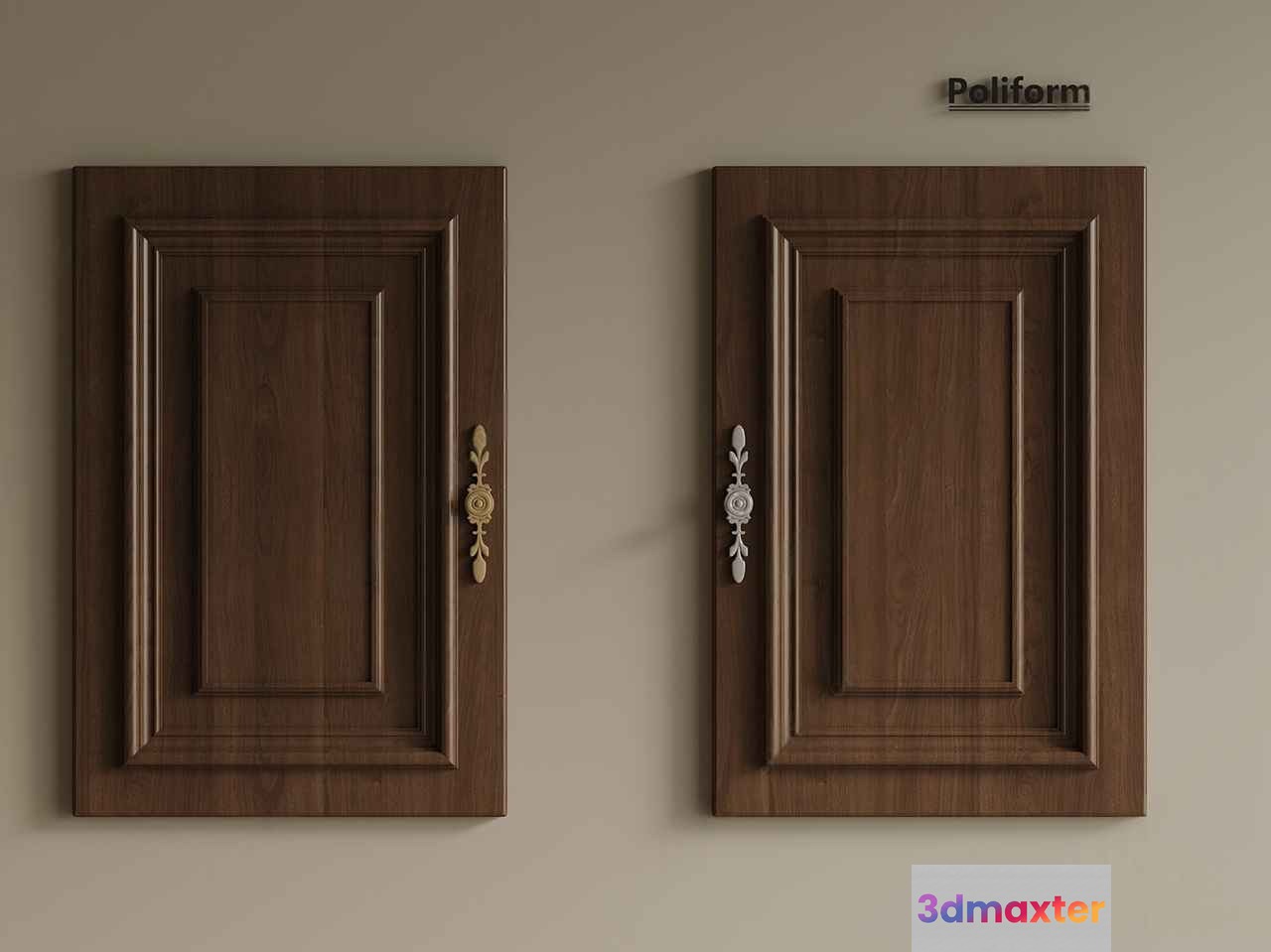 Wooden Cabinet Doors 3D Model - 2962 - VRAY Render