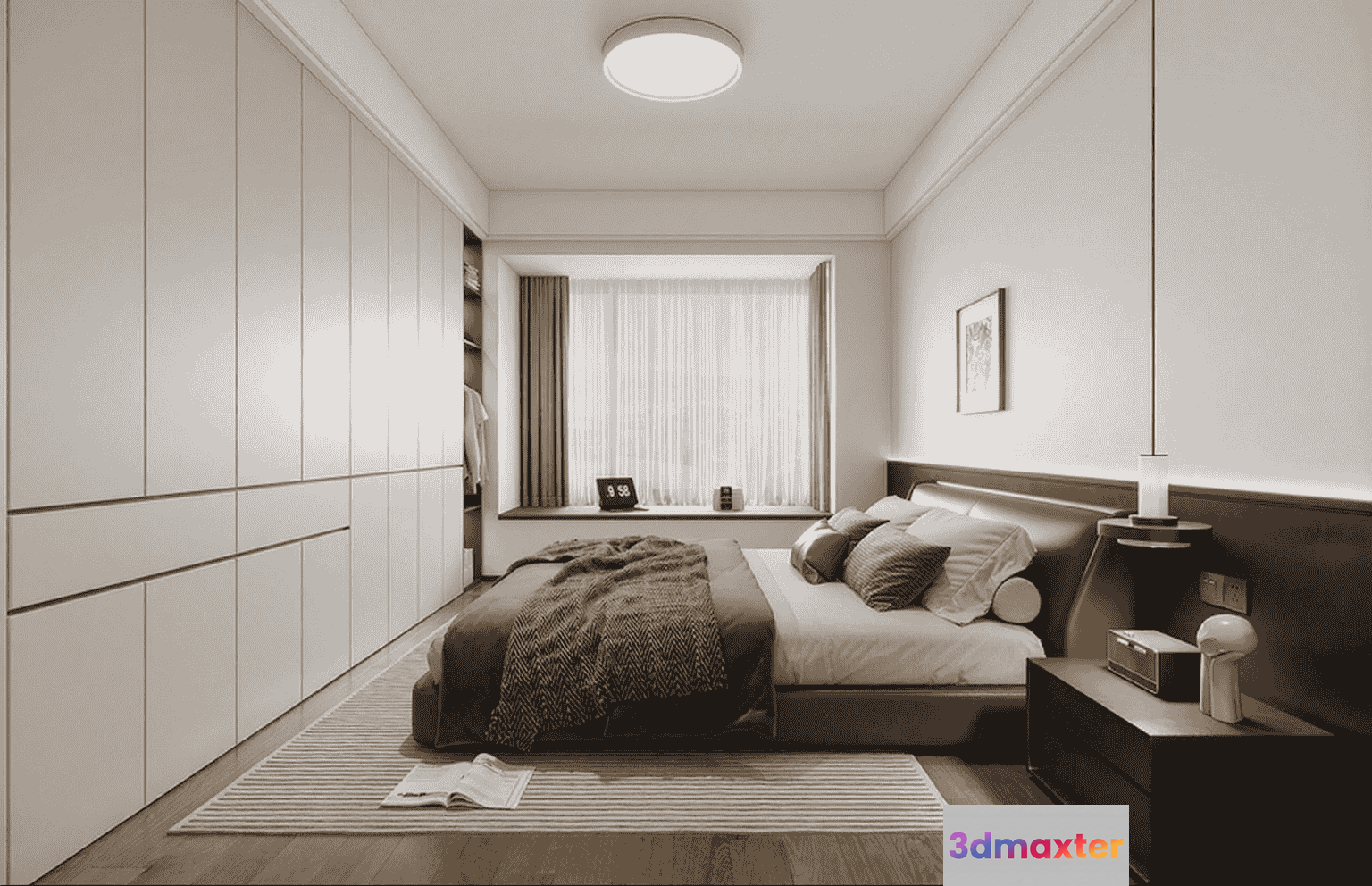 Cozy Modern Bedroom 3D Model - 13153 - CORONA Render