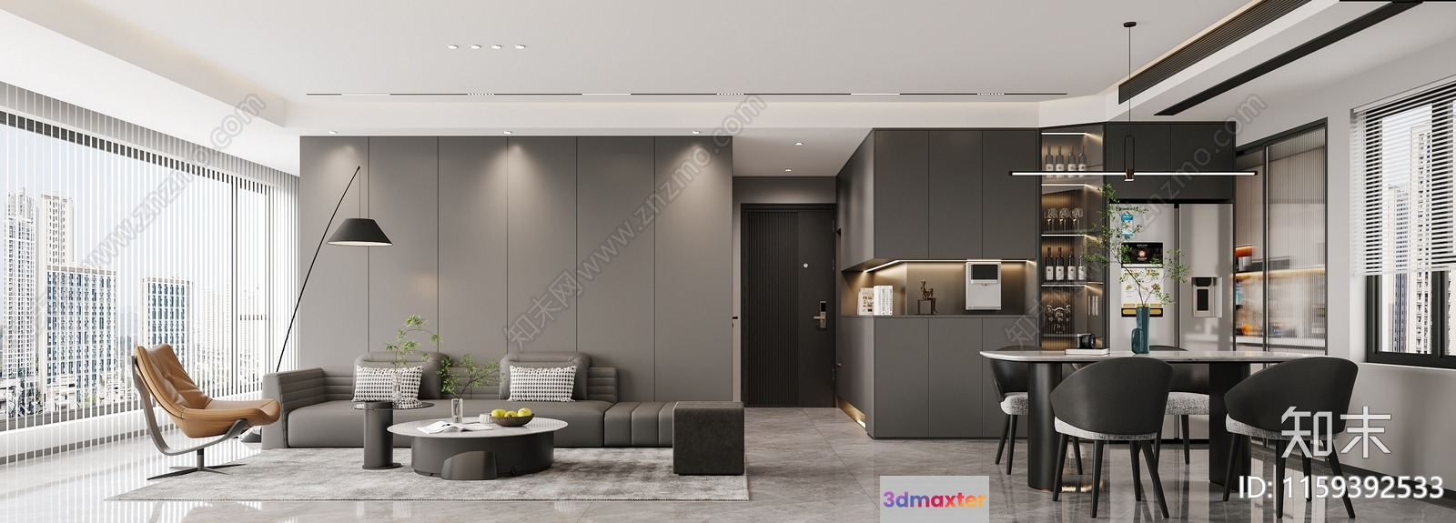 Modern Living Room 3D Model - 19014 - CORONA Render