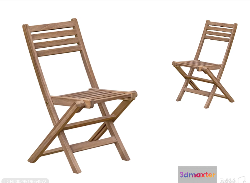 Wooden Folding Chair 3D Model - 9130 - VRAY Render