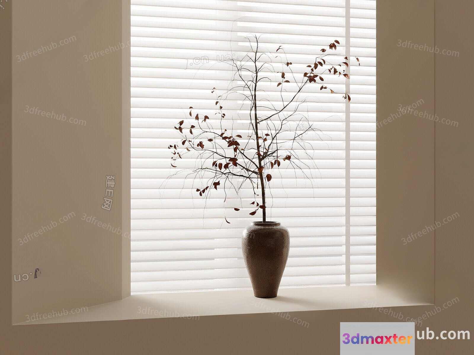 A Plant In A Vase 3D Model - 19597 - VRAY Render
