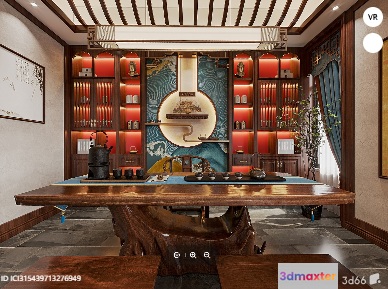 Modern Living Room 3D Model - 394 - VRAY Render