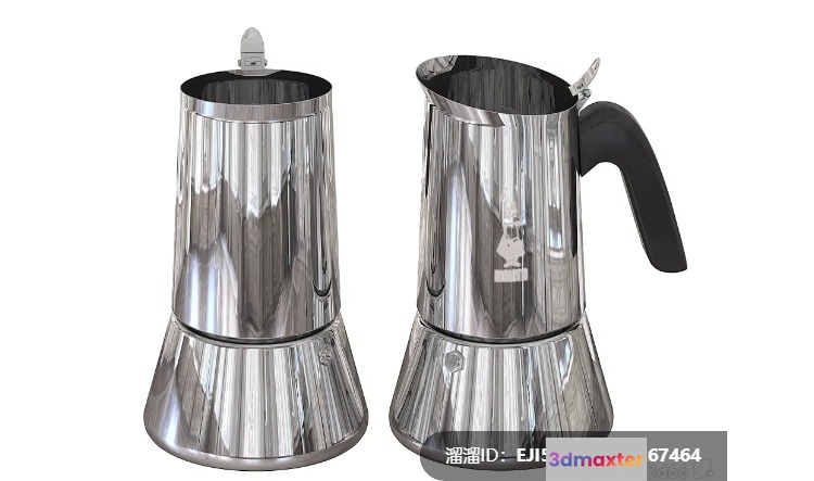 A Metal Coffee Pot 3D Model - 8741 - VRAY Render