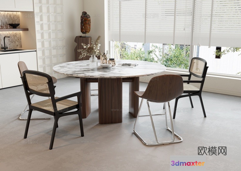 Modern Dining Room 3D Model - 8522 - VRAY Render