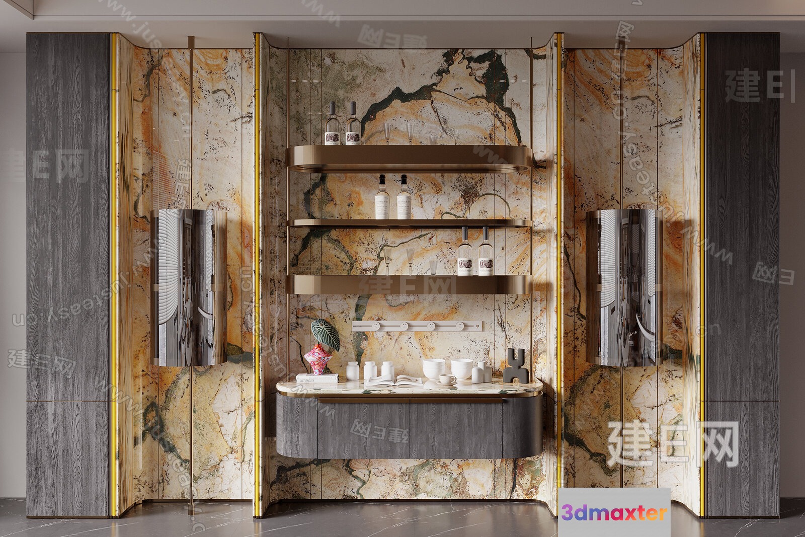 Modern Marble Wall 3D Model - 2503 - CORONA Render