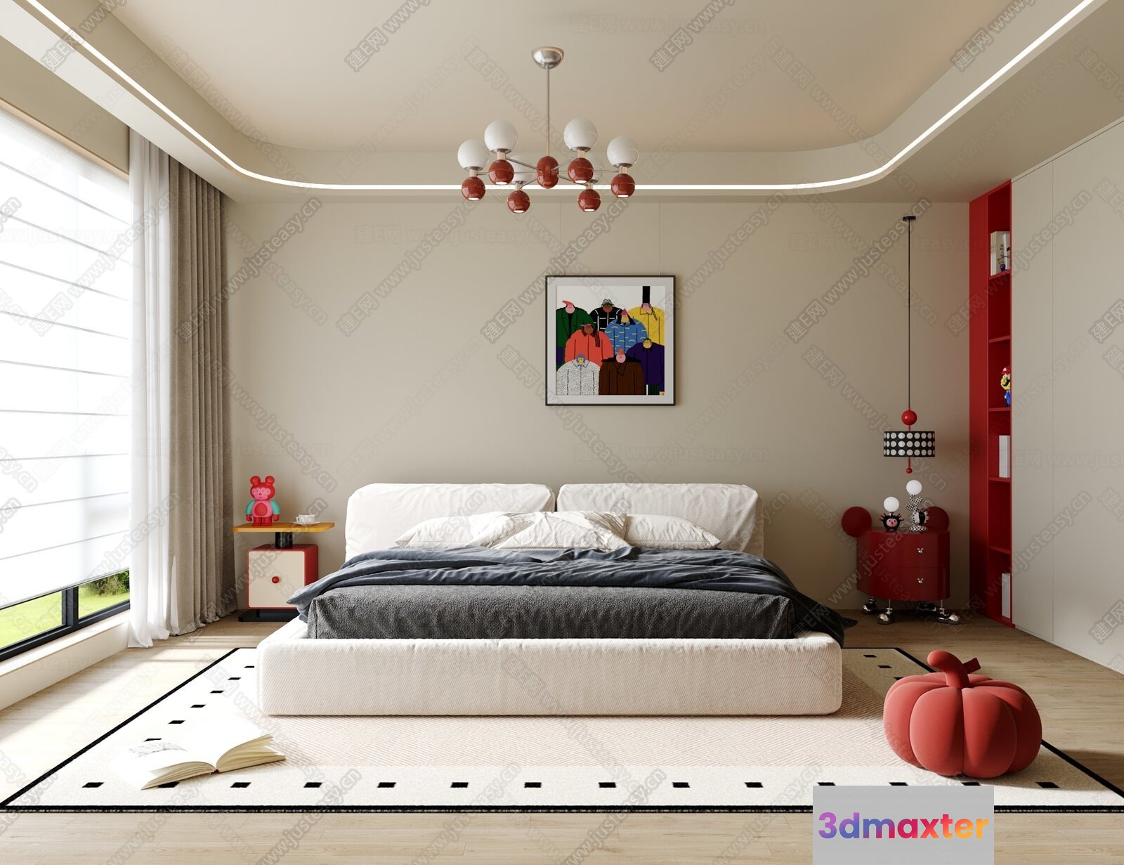 Cozy Bedroom 3D Model - 2696 - VRAY Render