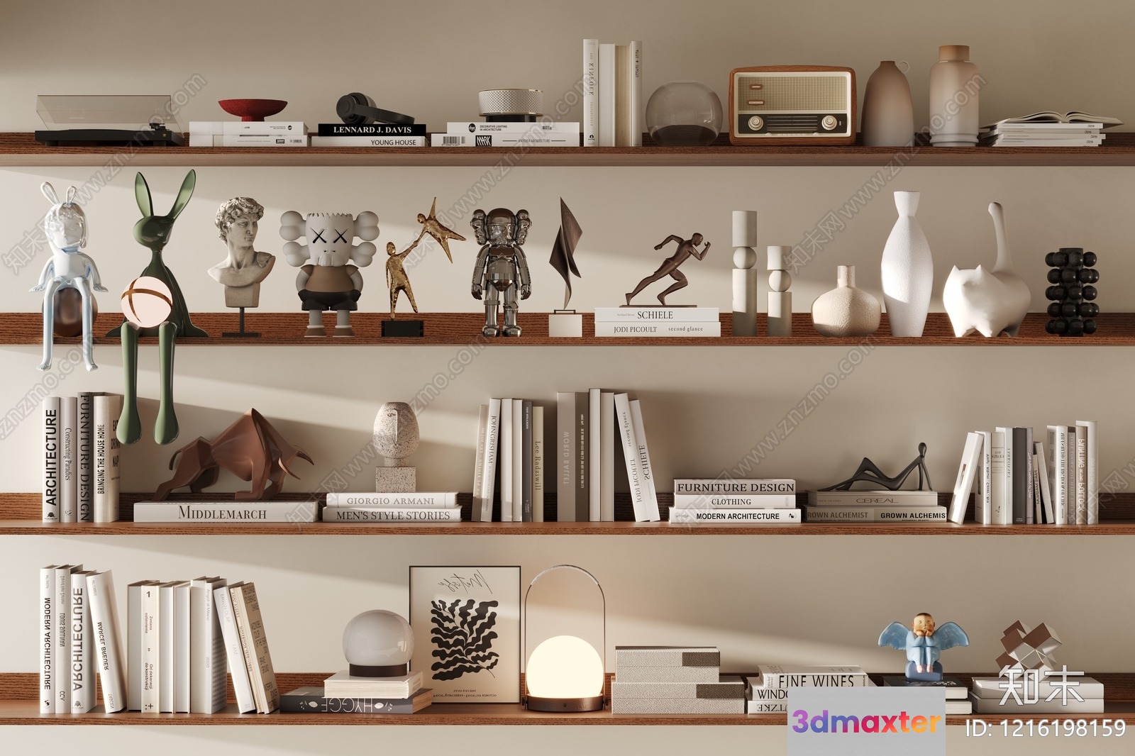 Modern Decorative Shelves 3D Model - 15524 - VRAY Render