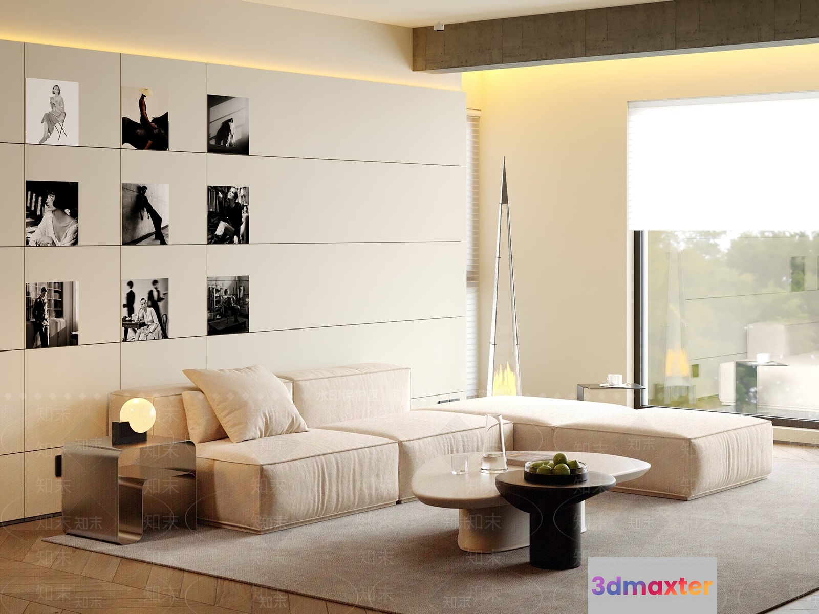 Modern Living Room 3D Model - 10405 - VRAY Render