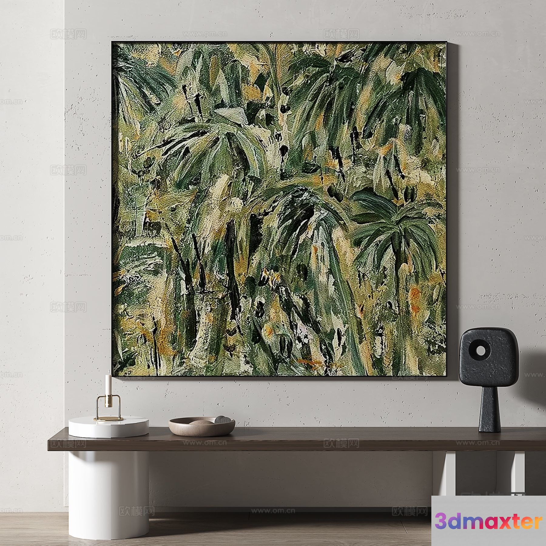 Modern Abstract Painting 3D Model - 18490 - VRAY Render