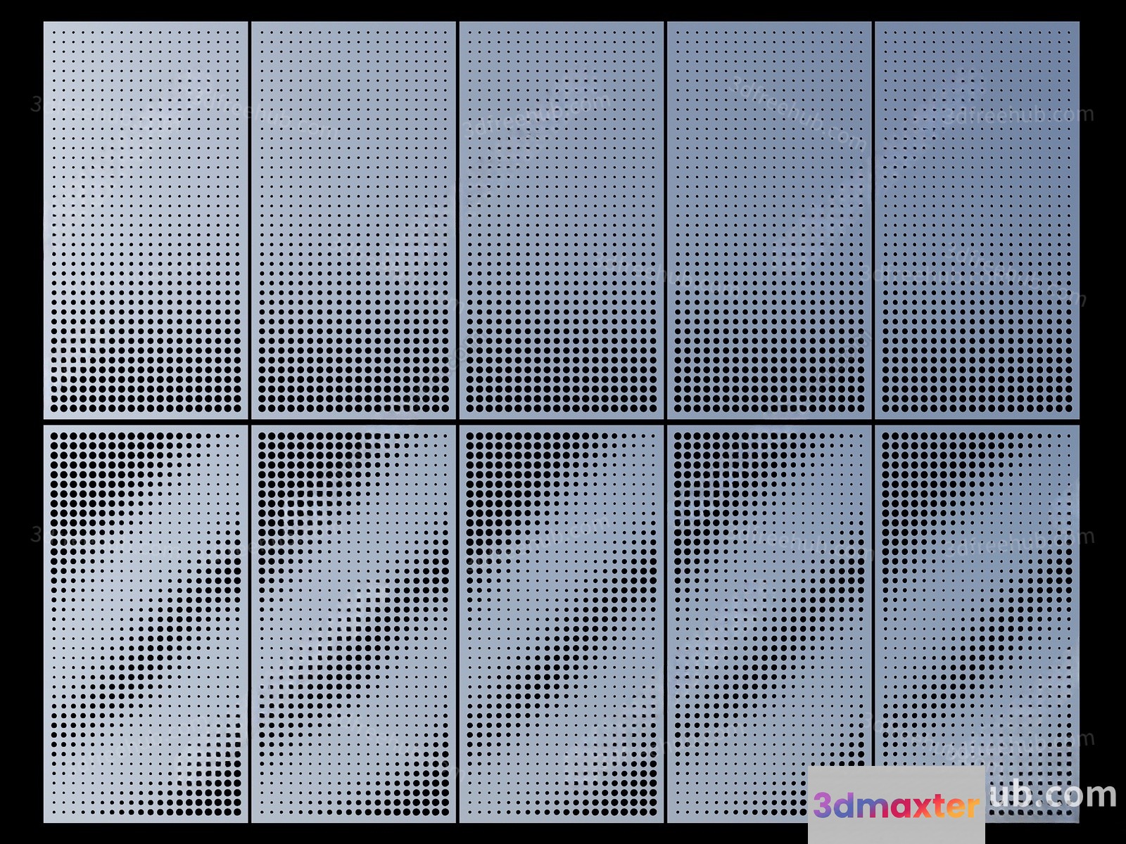 A Large Perforated Metal Grid 3D Model - 18712 - VRAY Render