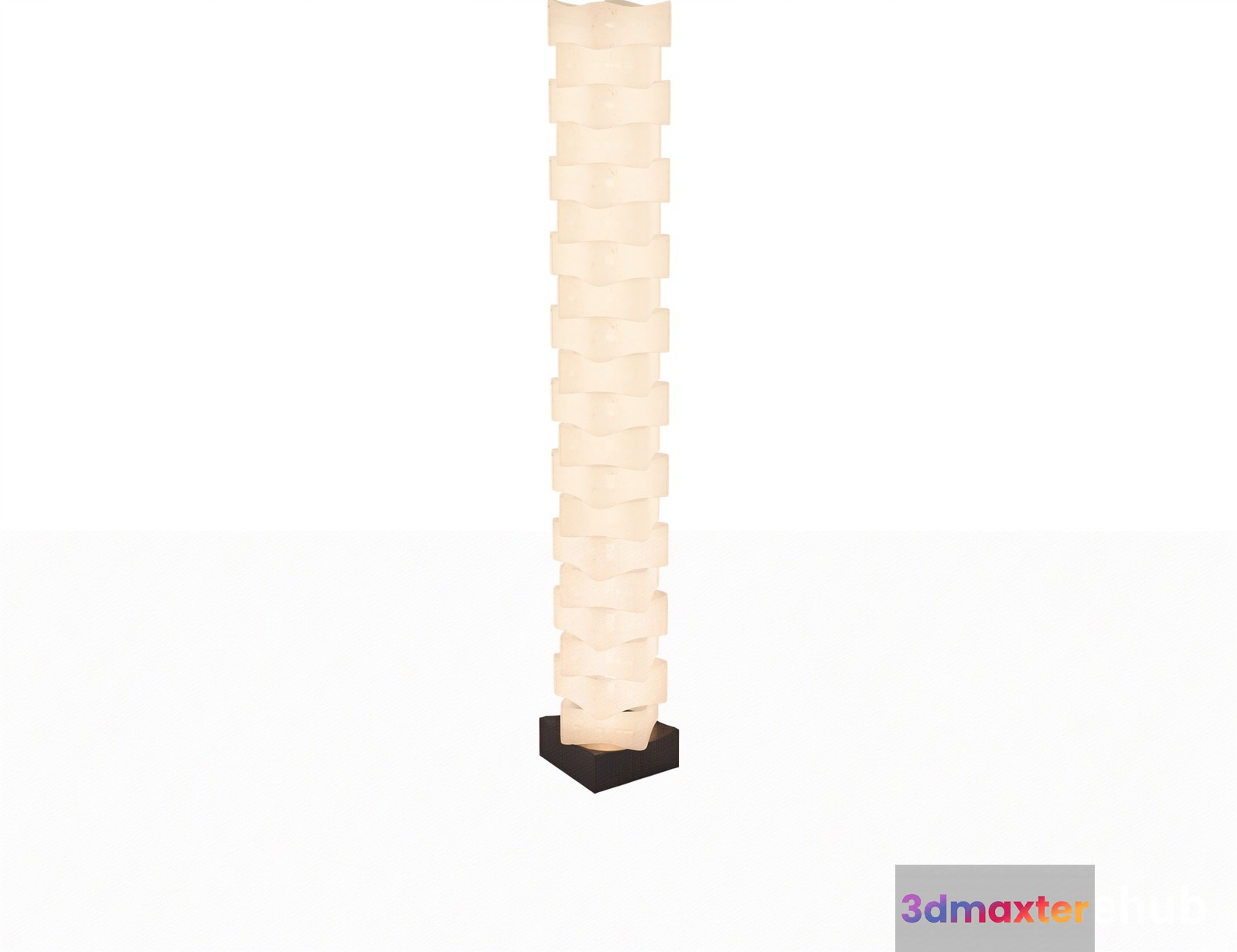 A Floor Lamp With A Black Base And A White Cylindrical Shade 3D Model - 22962 - VRAY Render