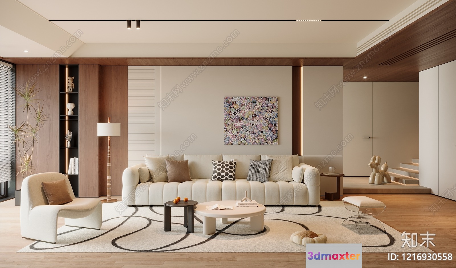 Modern Living Room 3D Model - 18190 - VRAY Render
