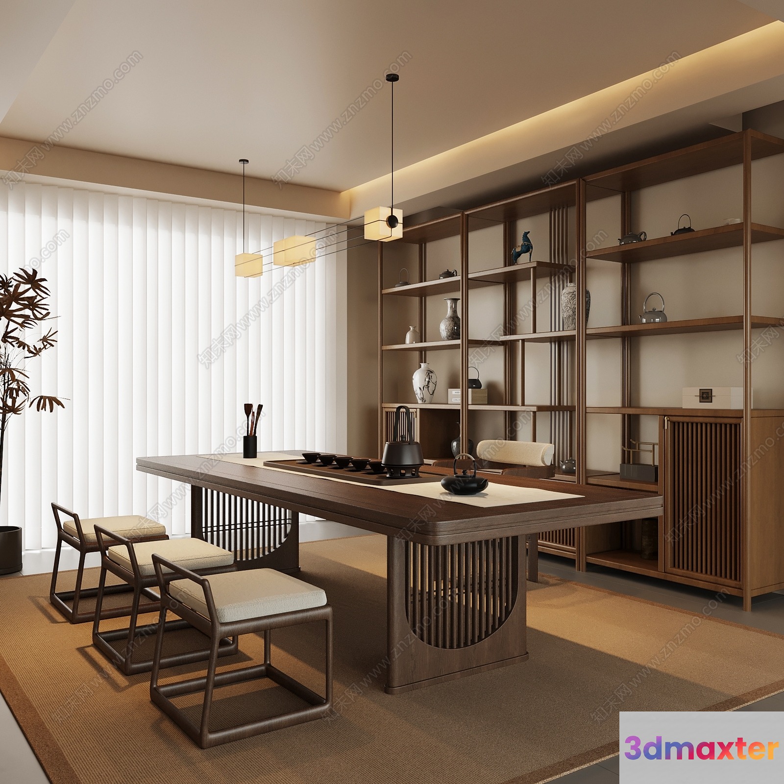 Modern Dining Room 3D Model - 2037 - VRAY Render