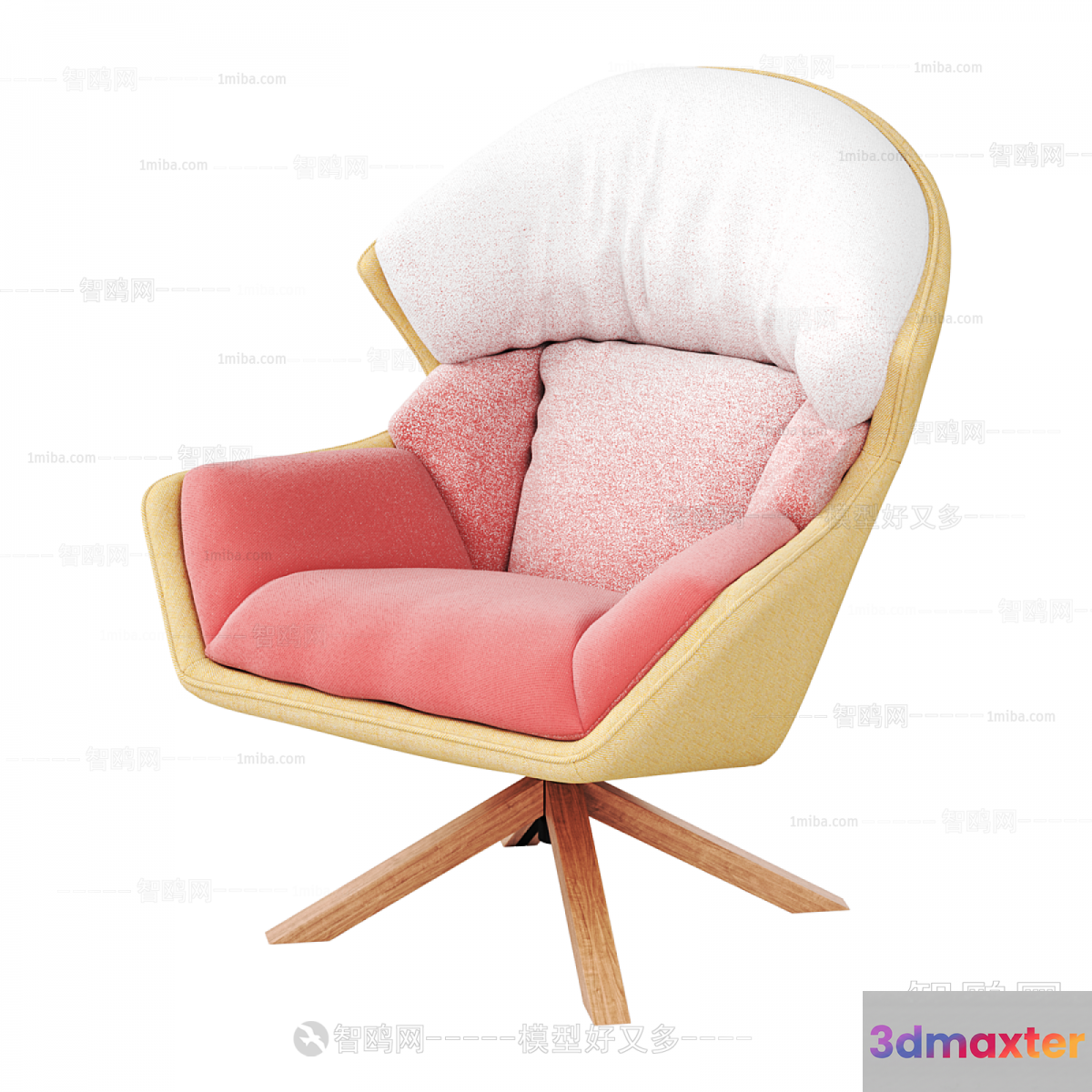 A Pink And White Chair 3D Model - 2237 - VRAY Render