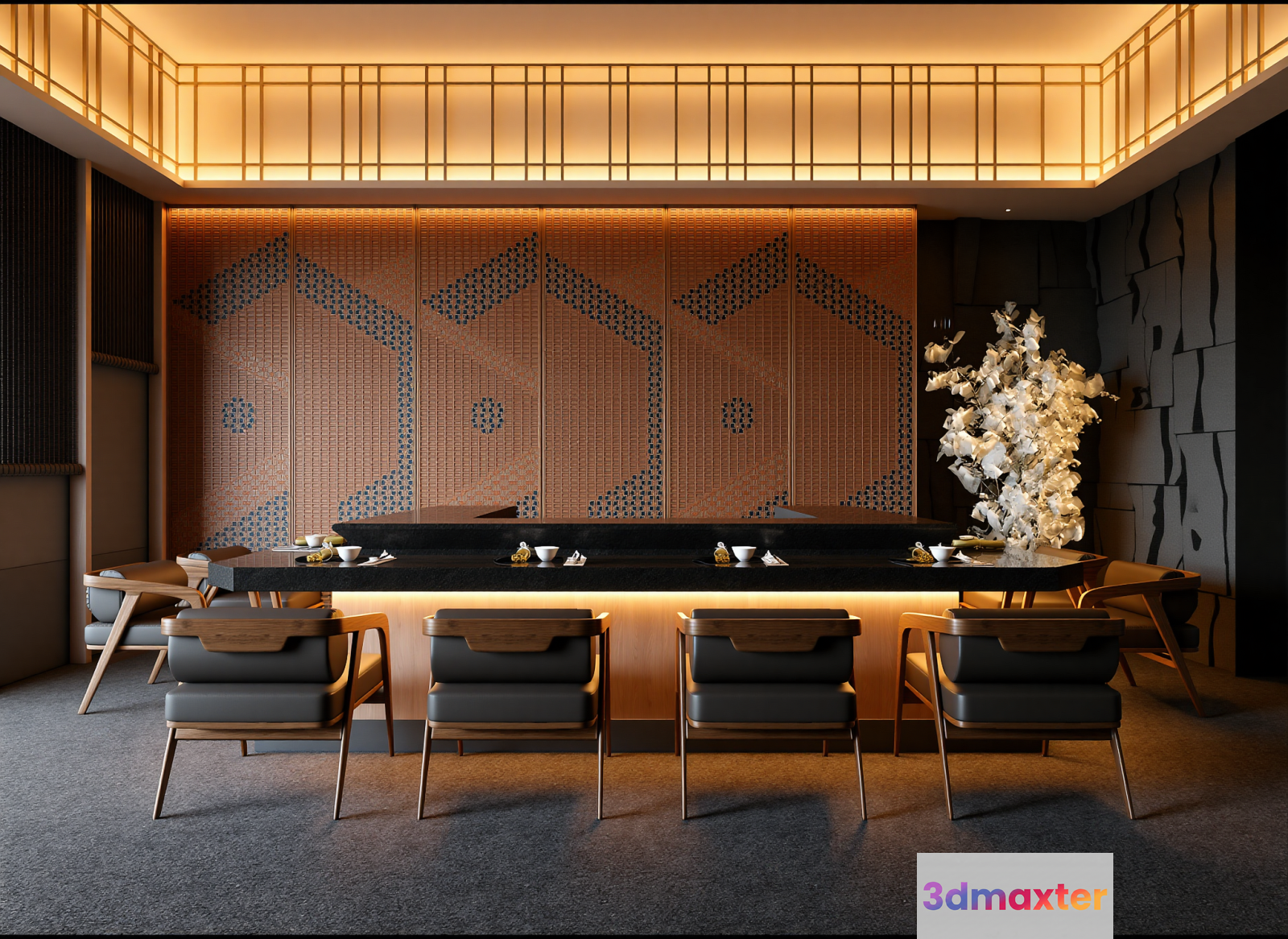 Modern Dining Area 3D Model - 22829 - VRAY Render