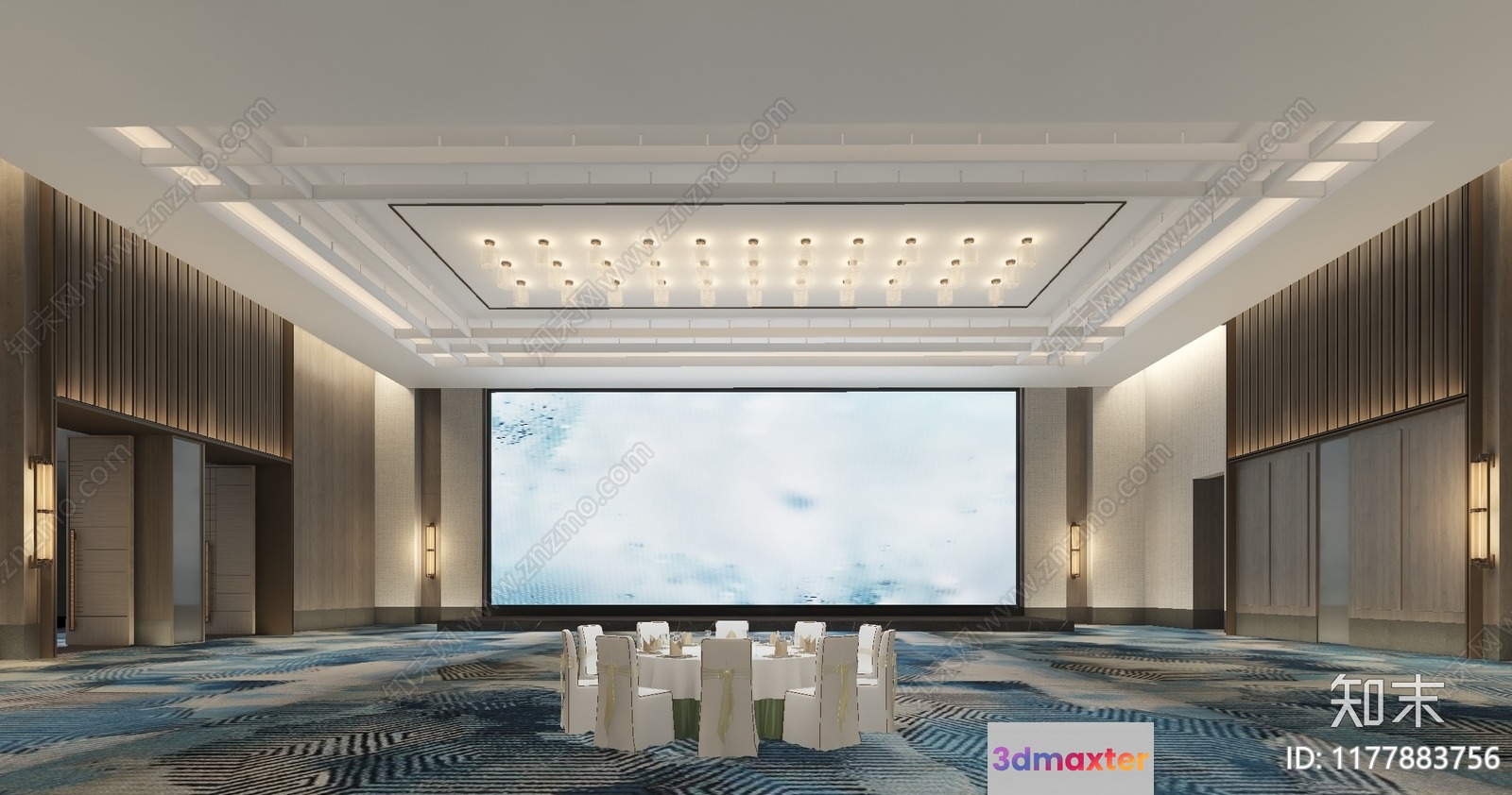 Large Conference Room 3D Model - 3394 - VRAY Render