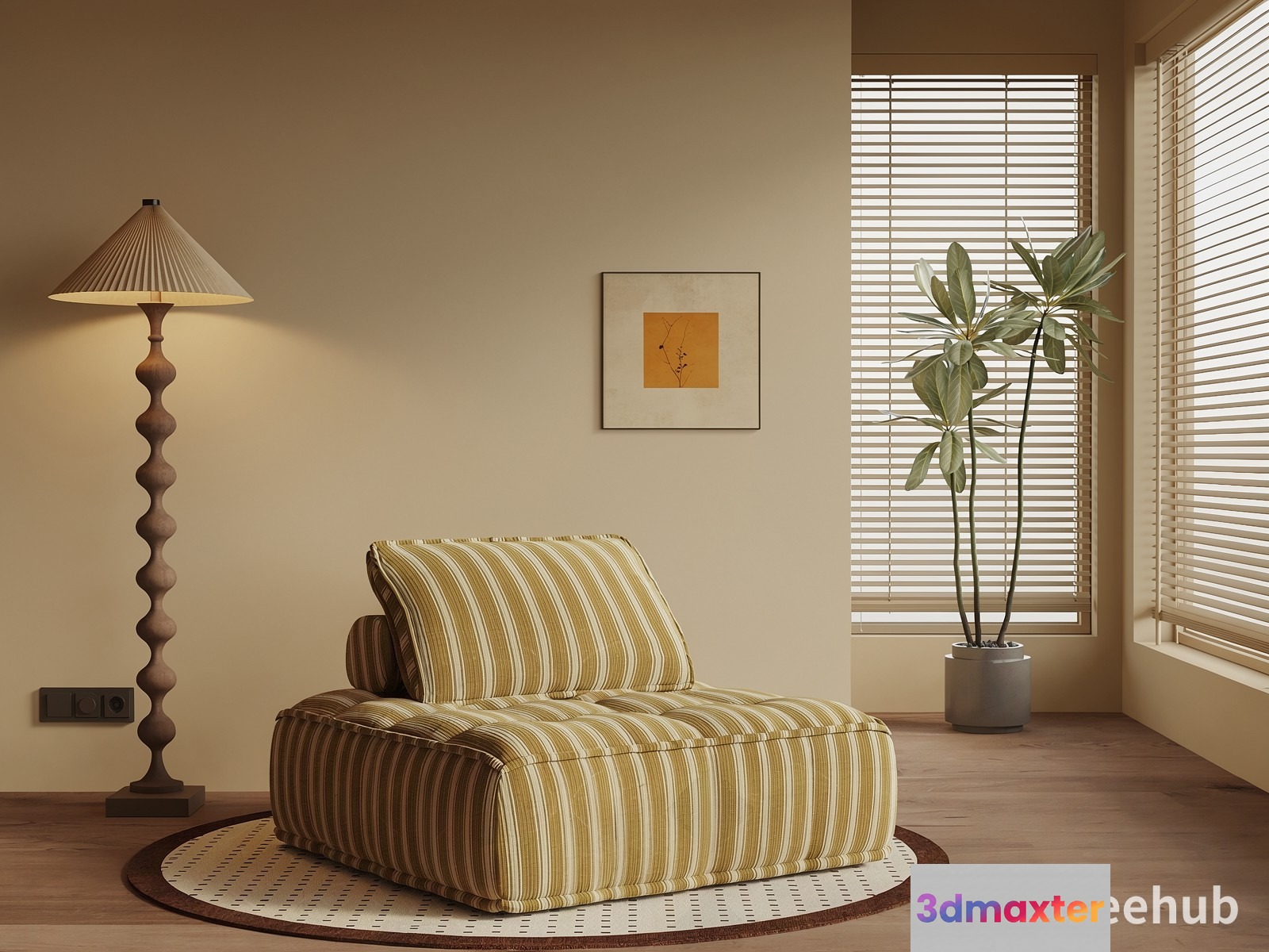 Modern Living Room 3D Model - 20934 - VRAY Render
