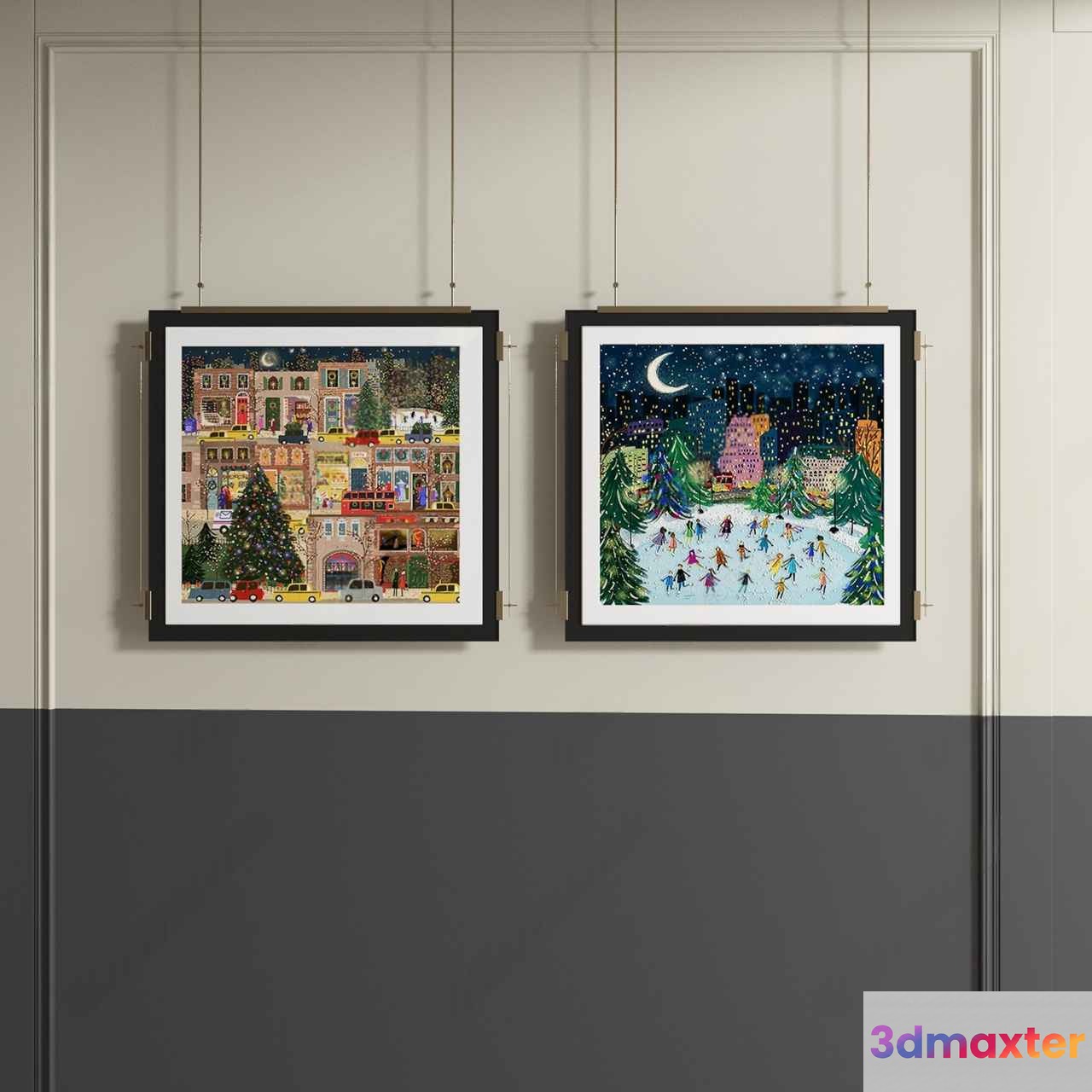 Two Framed Winter-Themed Paintings 3D Model - 14865 - VRAY Render
