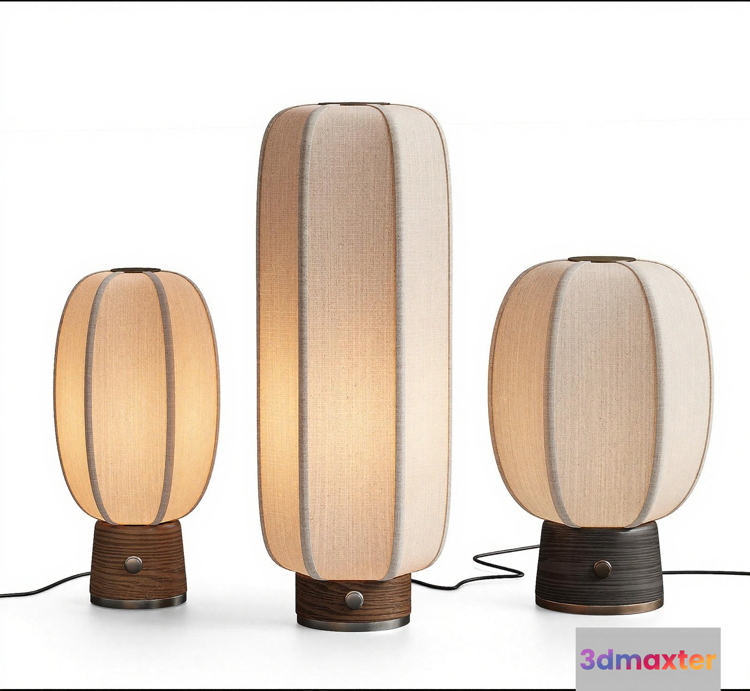A Set Of Table Lamps 3D Model - 10244 - VRAY Render