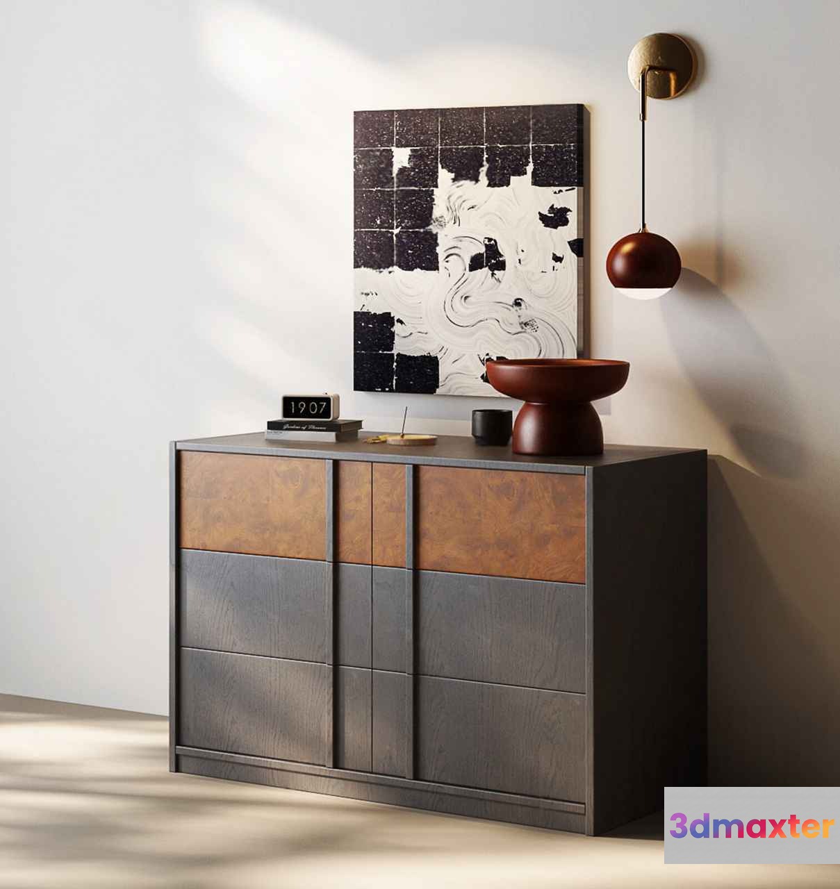 Modern Wood Dresser 3D Model - 23722 - VRAY Render
